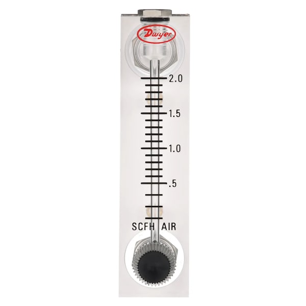 Flowmeter, range .06-0.5 LPM air.